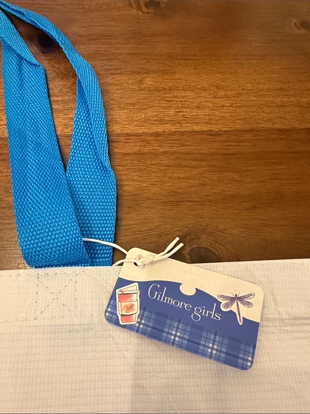 NWT 🏷️ | Gilmore Girls 25th Anniversary White & Blue Reusable Large Tote Bag - Picture 2 of 6